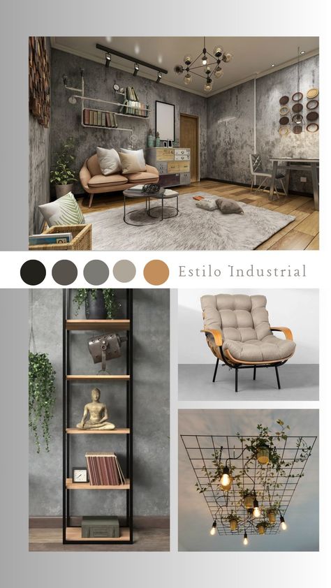 Industrial Theme Living Room, Scandi Industrial Interior, Scandi Industrial, Industrial Apartment Decor, Industrial Style Living Room, Industrial Room, Industrial Apartment, Modern Luxury Bedroom, Industrial Interior Design