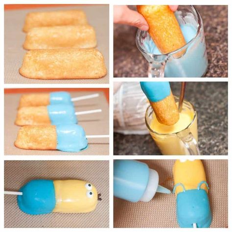 Twinkie Minions & Macaroon Krispie Treats Recipe : So Very Blessed #minioncake #minionparty #miniondessert Twinkie Minions, Minion Twinkies, Minion Cupcake, Despicable Me Party, Icing Ideas, Minion Theme, Krispie Treats Recipe, Minion Birthday Party, Creative Cooking