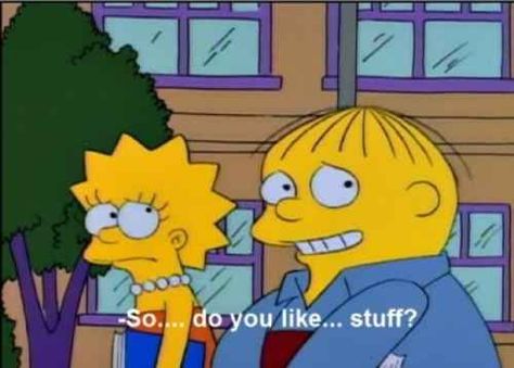 When he faced the same awkward small talk we all have to endure. Nancy Cartwright, Ralph Wiggum, Simpsons Quotes, Simpsons Characters, Marge Simpson, Tom Y Jerry, Matt Groening, The Simpson, Homer Simpson