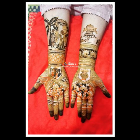 Mehendi Designs For House Warming, House Warming Mehendi Designs, Marwari Mehndi Design, Full Mehndi, House Warming Ceremony, Henna Art Designs, Bridal Mehendi, Full Mehndi Designs, Latest Simple Mehndi Designs