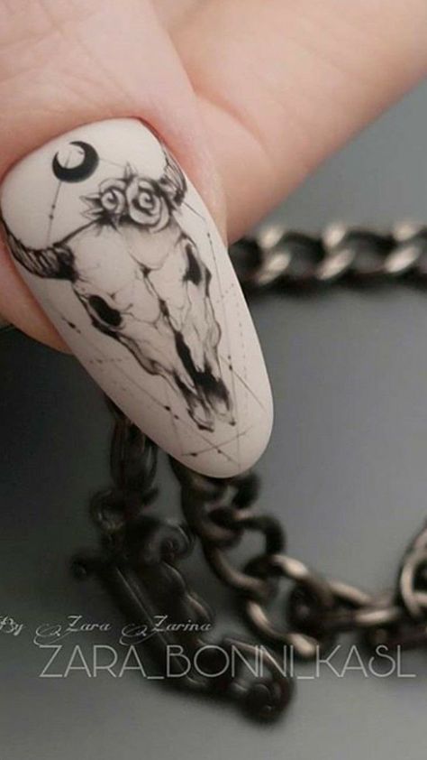 Rodeo Nails, Skull Nail Art, Holloween Nails, Western Nails, Halloween Acrylic, Skull Nails, Boho Nails, Country Nails, Cow Nails