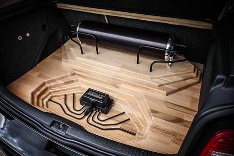 Air Suspension, Air Suspension Trunk Setup, Car Interior Upholstery, Rc Drift, Golf Mk2, Custom Car Interior, Woodworking Ideas Table, Air Tanks, Car Inspiration