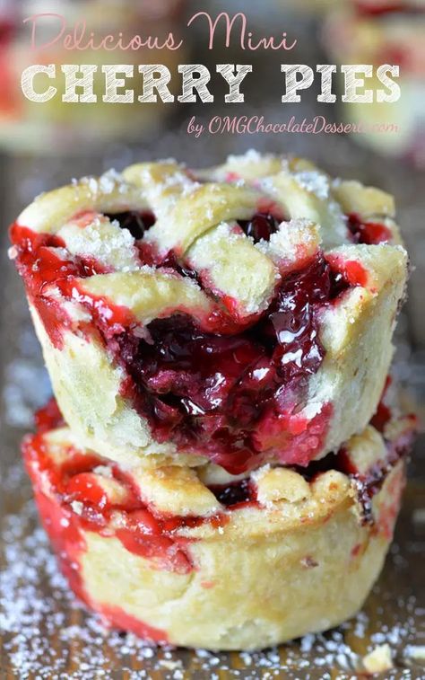 Cherry Pie Recipe Easy, Pies Easy, Mini Cherry Pies, Cherry Pies, Easy Homemade Desserts, Store Bought Pie Crust, Cherry Pie Recipe, Individual Pies, Mini Pie