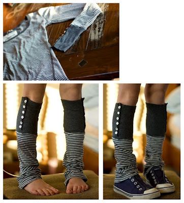 Recycled shirt into legwarmers! How To Make Leg Warmers, Diy Legwarmers, Clothes Recycling, Recycling Clothes, Recycled Shirts, Recycled Clothes, Diy Clothes Refashion, Upcycle Clothes Diy, Diy Sewing Clothes