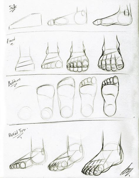 Foot Tutorial by Juacamo on DeviantArt Tutorial For Drawing, Feet Drawing, Body Part Drawing, Drawing Legs, Human Anatomy Drawing, Manga Drawing Tutorials, Basic Drawing, Anatomy Drawing, Body Drawing