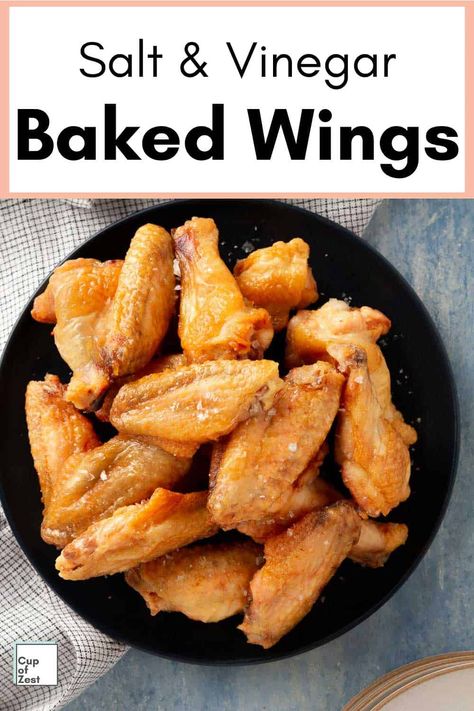 Salt And Vinegar Chicken Wings, Vinegar Chicken Wings, Salt And Vinegar Chicken, Oven Baked Wings, Baked Wings Oven, Wings Recipe Baked, Party Food Easy Appetizers, Baked Buffalo Wings, Easy Oven Baked Chicken