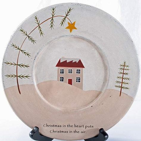 Primitive Plate Primitive Plates, Primitive House, House Decorating, Primitive Decorating, Winter Christmas, Decorative Plates, Christmas Crafts, Best Gifts, Gift Ideas