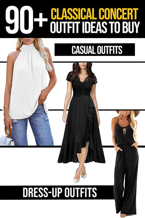 Going to a classical concert and don't know what to wear? Dress-up or casual? We guide you on what is best while giving you wonderful outfit ideas for the event! Classical Concert Outfit, Don't Know What To Wear, Concert Outfit Ideas, Dress Up Outfits, Concert Outfit, What To Wear, Outfit Ideas, Casual Outfits, Dress Outfits