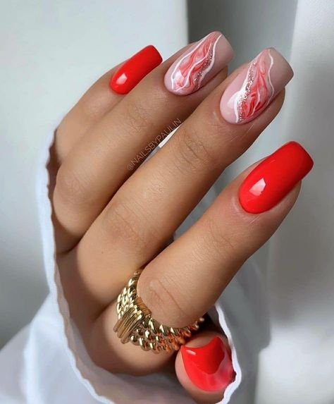 Neon Coral Nails, Unghie Sfumate, Girl Nails, Summery Nails, Bright Nails, Marble Nails, Fire Nails, Classy Nails, Pretty Acrylic Nails