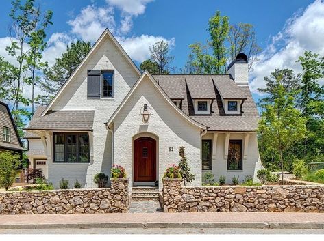 Small European Cottage, Frusterio Design, Small House Exterior, Painted Brick House, Cottage Style House Plans, Cottage Exterior, Tudor House, Beautiful House Plans, Ray Of Sunshine