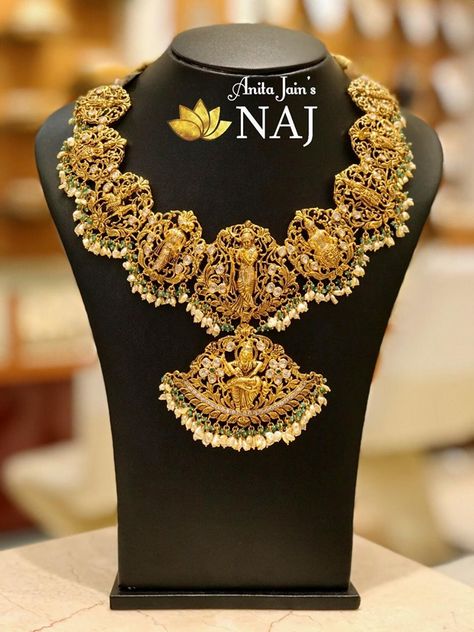 Kalyan Jewellers Necklaces Gold Design, Dasavataram Necklace Gold, Dashavatharam Necklace, Dasavatharam Jewellery, Dashavataram Necklace, Dasavatharam Necklace, Naj Jewellery, Nakshi Necklace, Ruby Necklace Designs