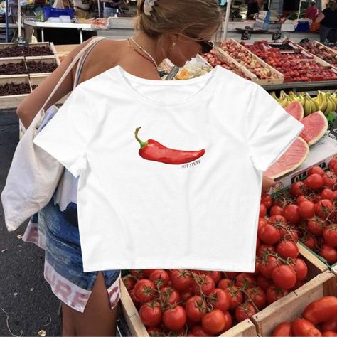 Hot Stuff Chilli Pepper Shirt Baby Tee, Chilli Pepper, 90s Baby Tee, Chilli Gift, Y2k Graphic Baby Tee, Coquette Baby Tee, Gifts for her Sweat Suits Outfits, Sublimacion Ideas, Graphic Baby Tee, Baby Crop Top, Baby Graphic Tees, Chilli Pepper, 90s Baby, Cute Graphic Tees, Alternative Outfits