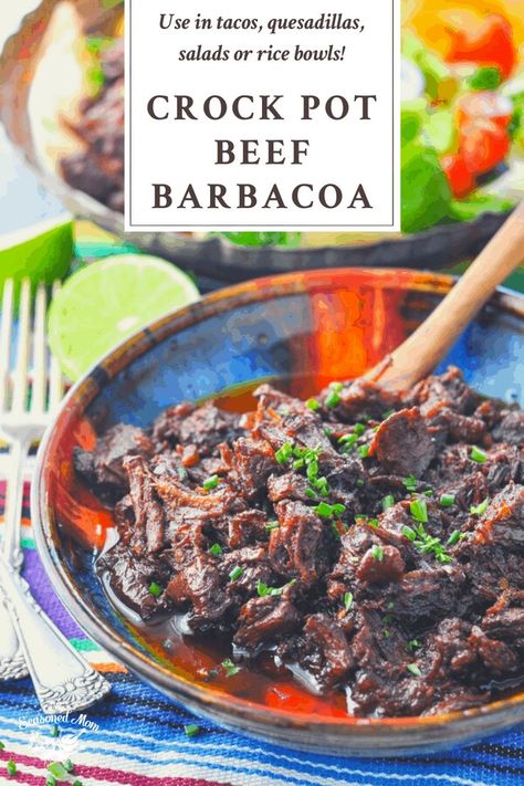 Just like your favorite meat from Chipotle, this copycat Beef Barbacoa is a simple way to enjoy a flavorful, restaurant-quality meal at home. Best of all, the easy dinner is made in the Crock Pot for tender, succulent beef with minimal effort! Easy Barbacoa Recipe, Chuck Roast Crock Pot Recipes, Beef Barbacoa, Pot Roast Crock Pot Recipes, Crock Pot Beef, Easy Food Recipes, Healthy Beef Recipes, The Seasoned Mom, Barbacoa Beef