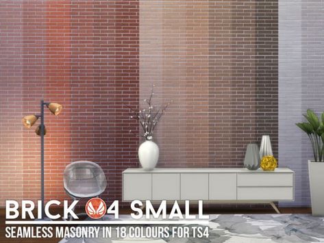 Red Brick Wall, Door Handle Design, Sims 4 House Building, Sims 4 House Design, Sims Building, 4 Wallpaper, Brick Colors, Sims 4 Cc Furniture, Brick Walls