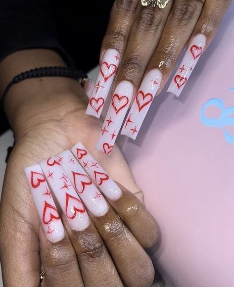 Valentines Nails Designs Pink, Nails Acrylic Korean, Valentines Nails Square, Short Nail Designs Valentines, Valentines Day Nails Square, Korean Nails Short, 90s Nails, Dior Nails, Plum Nails