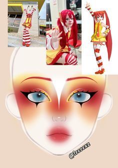 Miku Mcdonald, Mcdonalds Miku, Miku Makeup, Arabic Eye Makeup, Cute Clown Makeup, Circus Makeup, Anime Eye Makeup, Vibrant Makeup, Satisfying Things