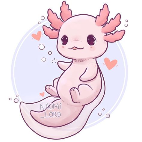 Kawaii Axolotl Drawing, Naomi Lord, Kawaii Axolotl, Pet Anime, Axolotl Cute, Doodles Bonitos, Arte Do Kawaii, Cute Kawaii Animals, Stickers Kawaii