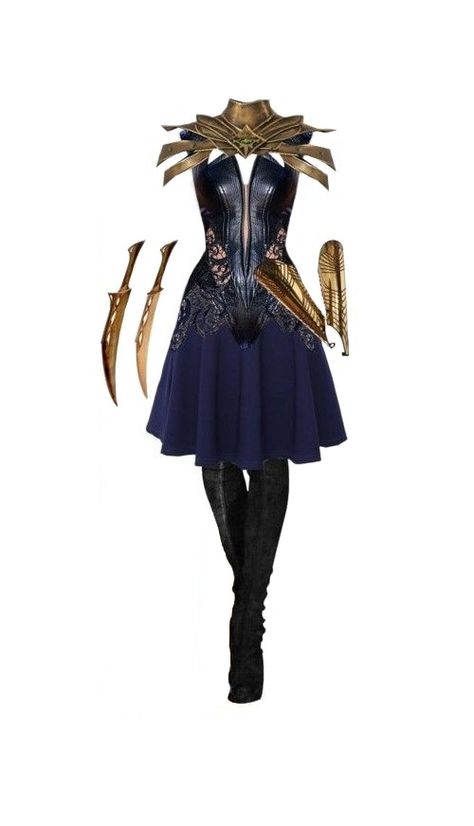 Asgardian Warrior Outfit, Asgardian Outfits Female, Purple Warrior Outfit, Asgardian Armor Female, Blue Warrior Outfit, Female Armor Dress, Fantasy Gowns Warriors, Asgardian Dress, Armor Dress