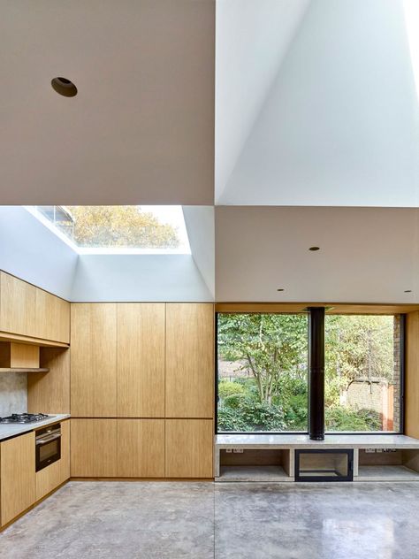 Hidden House by Coffey Architects Reclaimed Brick Wall, Victorian Prison, Grand Designs Houses, Marble Worktop, Architecture Today, Hidden House, Loft Interior, Reclaimed Brick, Oak Panels