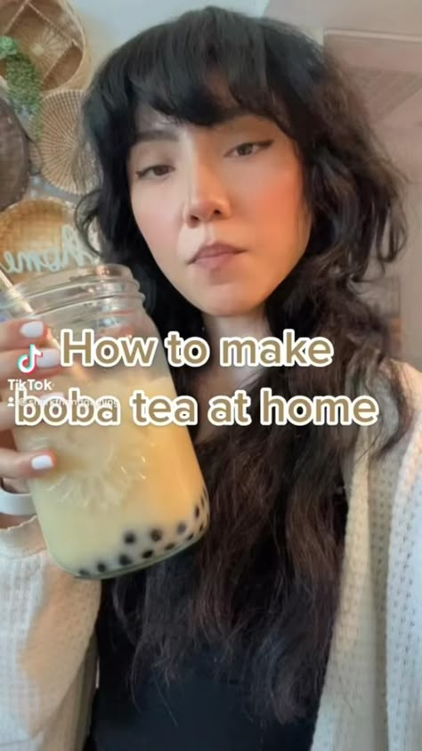 Links to the boba, straws etc is in my bio on my Amazon storefront
 • What you need:
 • Dry boba 
 • Tea of your choice
 • Brown sugar syrup or honey
 • Milk of your choice 
 • Ice

Directions:
 • Boil water 
 • Dump about 1/4 cup dry boba into water for 6-8 minutes, steep tea in the meantime
 • Turn off heat and cover for another 6-8 minutes 
 • Strain and rinse with cold water
 • Add boba to honey or brown sugar syrup (to taste)
 • Add tea, milk, ice and enjoy! 

You can make smoothies instead of milk tea or add flavoring to the tea ie like taro 

Follow me on Instagram and TikTok for more cozy gaming and lifestyle content, game recommendations, unboxings and reviews. 

Etsy Shop: https://www.etsy.com/shop/threadandoakco?ref=seller-platform-mcnav

I sell pop culture, video game, anime Boba Tea Recipe Easy, Milk Tea Recipe Boba, At Home Boba Recipe, Instant Boba, Homemade Milk Tea, Milk Boba Tea, How To Cook Boba, How To Make Milk Tea Boba, How To Make The Tea For Boba