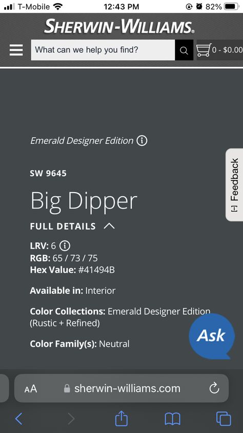 Sherwin Williams Big Dipper Paint, Big Dipper Sherwin Williams, Sherwin Williams Big Dipper, Paint Inspo, Big Dipper, Color Collection, Sherwin Williams, Ecuador, Colorful Interiors