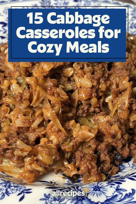 Looking for the best cabbage recipes? Try cooking these quick and easy cabbage casseroles! From cabbage roll casserole to pork chop and cabbage casserole, you will love baking these casserole recipes for an easy side dish or easy dinner! Easy Cabbage Dinner Recipes, Supper Ideas With Cabbage, Cabbage Pie Casserole, Chicken And Cabbage Casserole Recipes, Can I Freeze Cabbage, Coleslaw Recipe Using Bagged Cabbage, One Pot Cabbage Casserole, Red Cabbage Casserole Recipes, Cabbage Hotdish Recipes