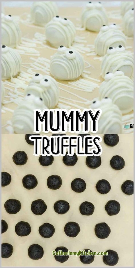 Explore the delightful world of Halloween treats with these irresistible Mummy Truffles. Crafted from double-stuffed Oreos and creamy white chocolate, these spooky Halloween desserts are perfect for any festive gathering. They're not only a sweet treat but also a fun centerpiece for your Halloween food appetizers. Mummy Oreo Balls, Halloween Oreo Truffles, Mummy Dessert, Halloween Truffles, Double Stuffed Oreos, Halloween Dessert Table, Spooky Halloween Desserts, Halloween Oreos, Halloween Food Appetizers