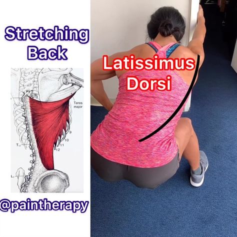 Latissimus Dorsi & Chest Stretch  @deidre.pagnanelli model  Poor posture can come from the Lats & Pec muscles being contracted or having… Pec Muscles, Back And Shoulder Workout, Causes Of Back Pain, Pain Relief Remedies, Craniosacral Therapy, Sciatica Exercises, Latissimus Dorsi, Body Stretches, Back Pain Exercises