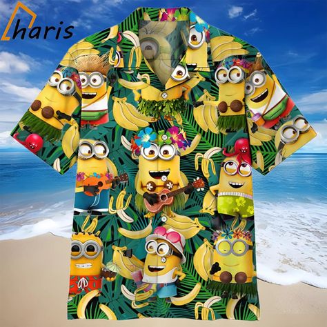 Gearhumans 3D Minions Hawaiian Shirt Check more at https://teecharis.com/product/gearhumans-3d-minions-hawaiian-shirt/ Disney Shirt, Hawaiian Shirt, Disney, Minions