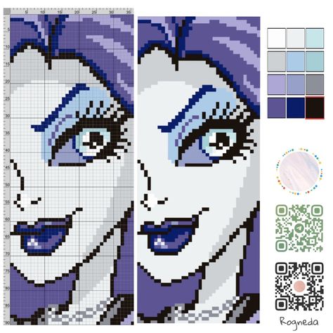 Monster High Cross Stitch, Monster High Alpha Pattern, Monster High Perler Beads, Tapestry Grid, Monster High Spectra, Crochet Pictures, Easy Perler Beads Ideas, Fuse Bead Patterns, Tapestry Crochet Patterns