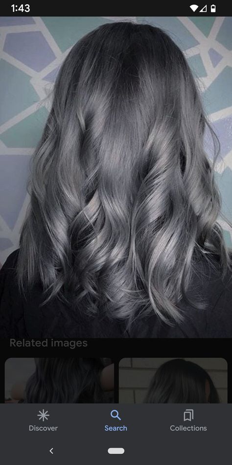 Violet Gray Hair Color, Steel Grey Hair, Gunmetal Grey Hair, Dark Silver Hair Color, Charcoal Grey Hair, Silver Toner, Dark Silver Hair, Sweet Hairstyles, Brassy Hair