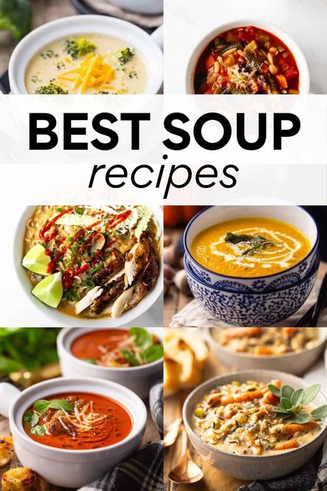 12  Best Soup Recipes - Baking A Moment Best Minestrone Soup Recipe, Easy Tomato Soup Recipe, Creamy Wild Rice Soup, Easy Lasagna Soup, Classic French Onion Soup, Tomato Soup Easy, Creamy Chicken Noodle Soup, Best Soup, Minestrone Soup Recipe