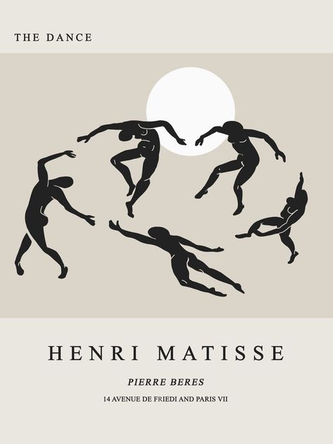 Matisse La Danse Tattoo, Dancing Women Art, Dance Aesthetic Poster, Matisse Dancing Figures, Matisse Dancers, The Dance Matisse, Dance Party Poster, Henri Matisse The Dance, Matisse Tattoo