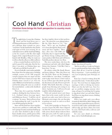 Christian Kane, New Tv Series, Celebrities Fashion, Music Events, Him Band, Lifestyle Magazine, Travel Art, In A Heartbeat, Live For Yourself