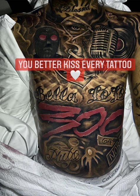 Otf Tattoo Design, Full Stomach Tattoos Men, Otf Tattoo Tat, Otf Tattoo, Mens Side Tattoos, Stomach Tats, Stomach Tattoos For Guys, Forearm Cover Up Tattoos, Stomach Tattoo