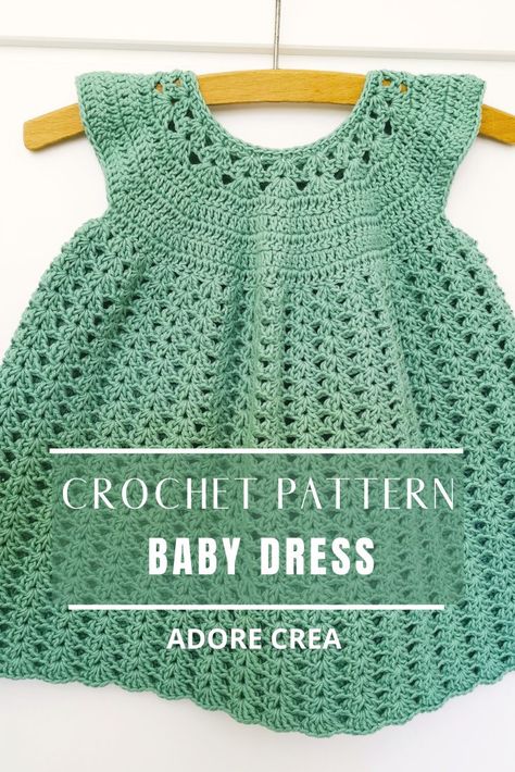 Crochet Girls Dress Pattern, Crochet Baby Dress Free Pattern, Crochet Toddler Dress, Crochet Patterns Baby Girl, Crochet Baby Projects, Crochet Dress Girl, Crochet Dress Pattern Free, Newborn Crochet Patterns, Crochet Baby Girl Dress