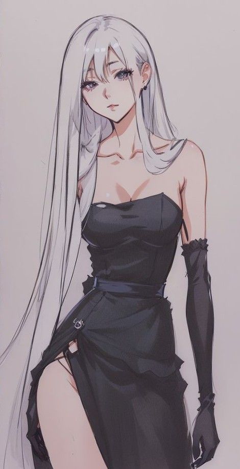 Long Straight Hair Reference Drawing, White Hair Oc Female, White Hair Girl Drawing, White Haired Woman Art, White Hair Female Oc, Fem Kakashi, White Hair Female Character Art, Female Oc Art Modern, Magic Cyberpunk