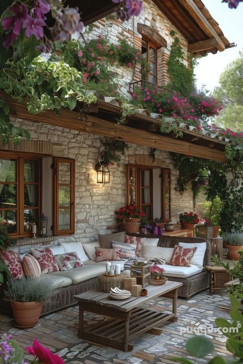 Tuscan Patio, Pretty Porches, House Awnings, Gardening Projects, Outdoor Designs, Country Gardens, Backyard Pavilion, التصميم الخارجي للمنزل, Garden Plans