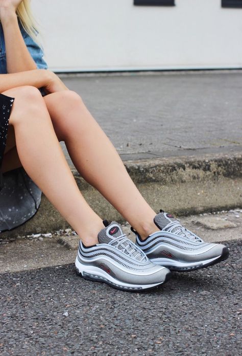 Style Air Max 97, Air Max 97 Outfit Women, Nike Air Max 97 Outfit, Air Max 97 Women, Air Max 97 Outfit, Nike Air Max 97 Women, Womens Outfit, Nike Max, White Tennis Shoes