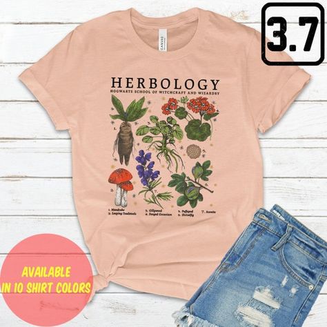 Herbology T-shirt Plant Wizard Pottery Shirt Best Botanical | Etsy Botanical Shirt, Gardening Shirts, Compression Shirt, Plant Gifts, School Shirts, Unisex Shorts, Wizard, T Shirt Top, Printed Shorts