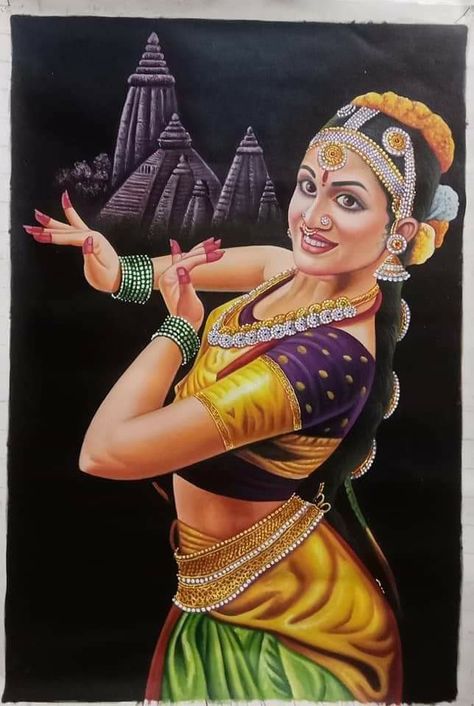 Bharat Natyam, Drawing Pictures For Kids, Dancing Pose, Dance Painting, Saree Painting Designs, Rajasthani Art, Dancer Painting, Rama Krishna, Beautiful Eyes Images