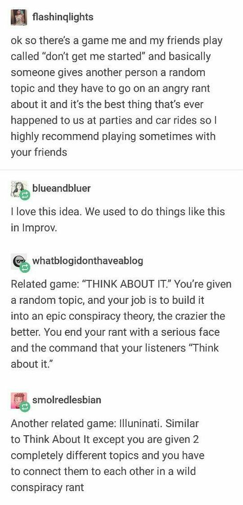 Dont Get Me Started Game, Fun Group Things To Do, Night Games To Play With Friends, Every Friend Group Has One Of These List, Online Group Chat Games, Morning Sleepover Ideas, Games To Play At Night With Friends, Silly Games To Play With Friends, Two People Games Ideas