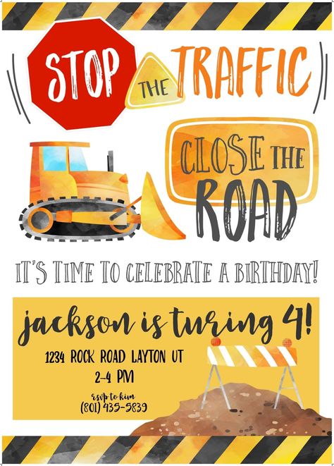 Construction Theme Birthday Party Invitations Free Printables, Free Construction Party Invitations, Construction Birthday Invites Free Printables, Construction Birthday Invitations Free, Construction Birthday Party Invitations, Construction Party Invite, Truck Themed Birthday Party, Airfry Recipes, Birthday Balloon Surprise