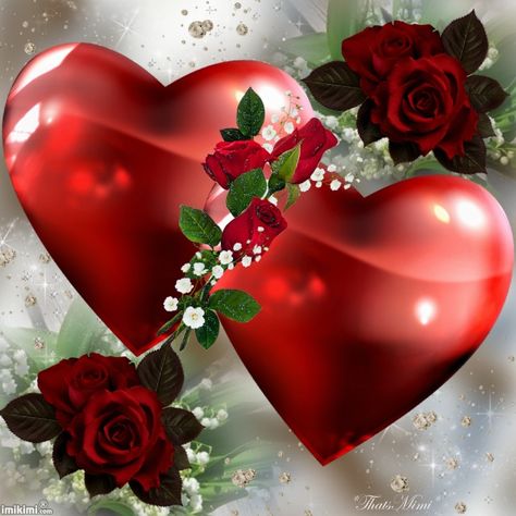 SOME RED ROSES, AND TWO BIG RED HEARTS Love You Images, Hearts And Roses, Beautiful Love Pictures, I Love Heart, Heart Images, Heart Pictures, Heart Frame, Flower Phone Wallpaper, Love Rose