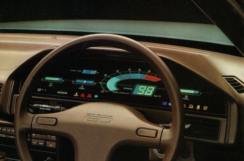 Car Ui, Digital Dashboard, Toyota Carina, Dashboard Car, Dash Board, New Retro Wave, Concept Car Design, Dashboard Design, Japanese Cars