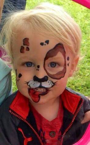 Quick puppy Paw Face Paint, Dog Makeup Kids, Simple Puppy Face Paint, Easy Puppy Face Paint, Dog Face Paint, Paw Patrol Face Paint, Puppy Face Paint, Dog Face Paints, Animal Face Paintings