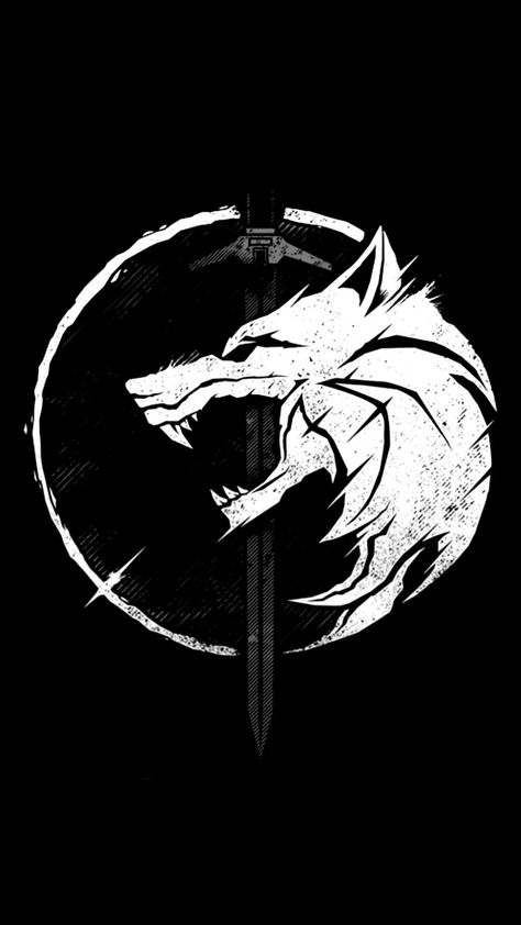 Witcher Tattoo, School Emblem, The Witcher Series, Black Skulls Wallpaper, Witcher Wallpaper, Witcher Series, Angry Wolf, Samurai Wallpaper, Witcher Art