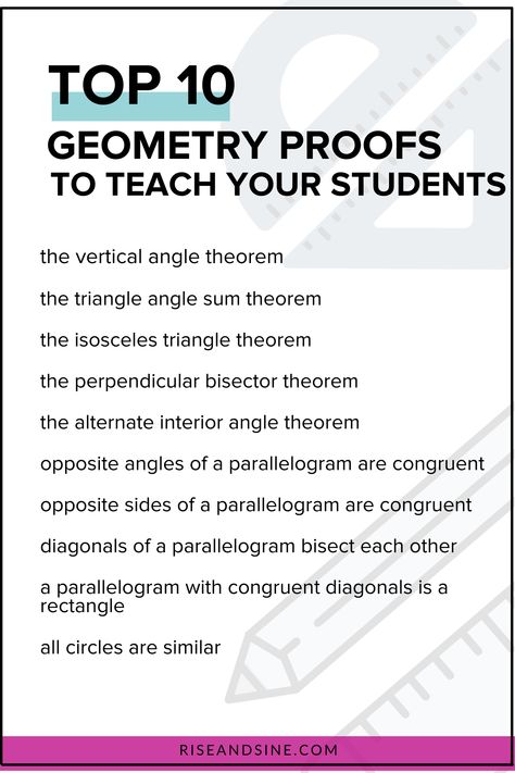 Geometry Proofs Notes, Teaching Geometry High School, Writing Proofs In Geometry, Geometry Notes High School, Geometry Theorems, Geometry Rules, Math Guided Notes, Secondary Math Classroom, Geometry Proofs