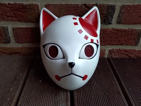 Tanjiro's fox mask from Kimetsu no Yaiba by Stonemasks - Thingiverse Tanjiro Kitsune Mask, Tanjiro Fox Mask, Tanjiro Mask, Zombie Apocalypse Outfit, Sans Cosplay, Paw Gloves, Kitsune Mask, Kitsune Fox, Fox Mask