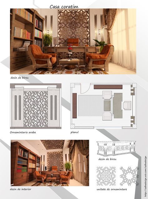 Arabic Office Arabic Office Design, Islamic Office Design, Moroccan Office, Arabian Interior, Ramadan Tent, Islamic Arch, Office Ceiling Design, Ceo Office Design, Modern Arabic Interior